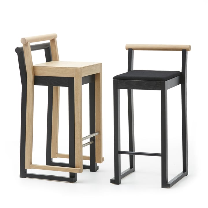 Tabouret de bar Party 66 cm, Chêne teinté noir A2