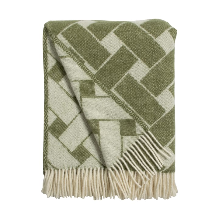 Plaid en tricot 130x170 cm - Vert-blanc cassé - Almedahls