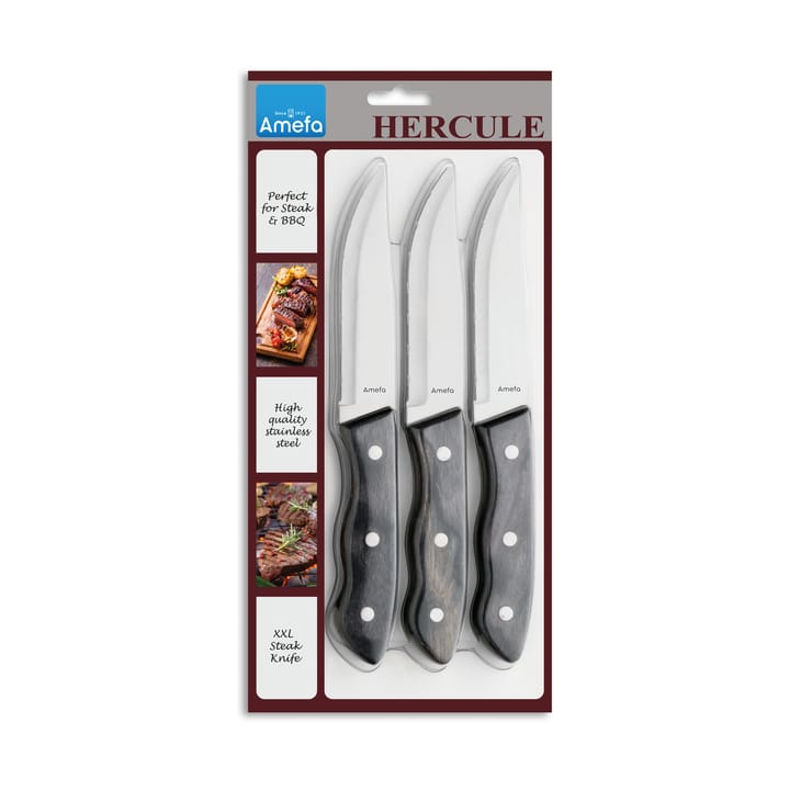 Couteau à steak Hercule XXL lot de 3 - Noir - Amefa