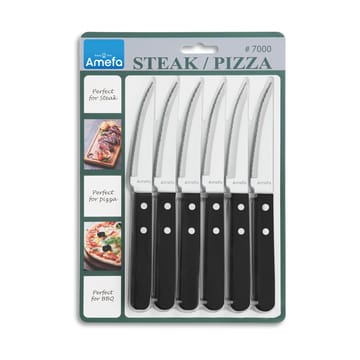 Couteau à steak Pizza Noir lot de 6 - Noir - Amefa