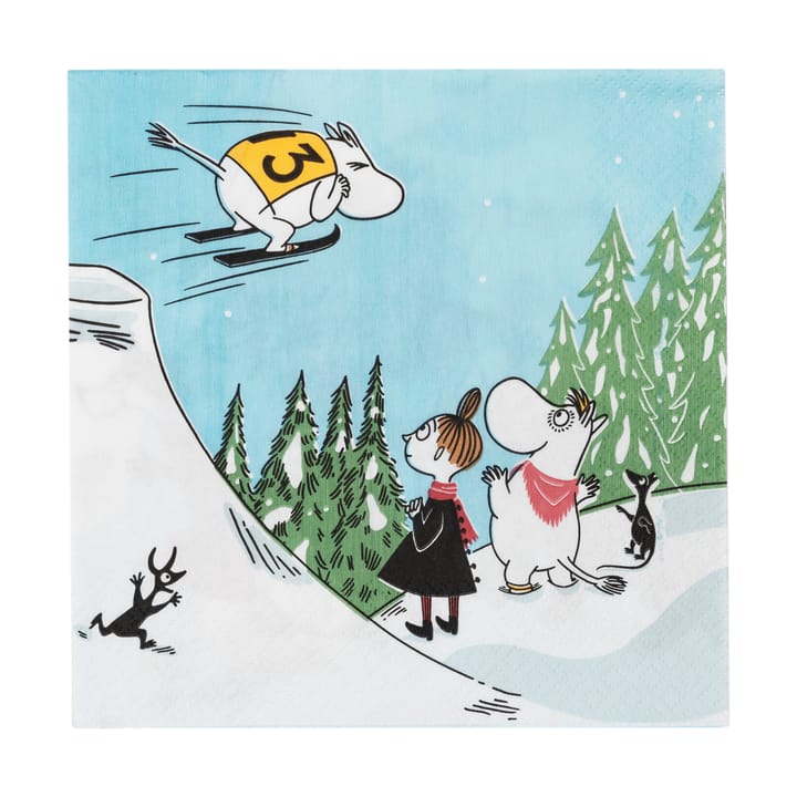 Serviettes Moomin 33x33 cm - Ski jumping - Arabia