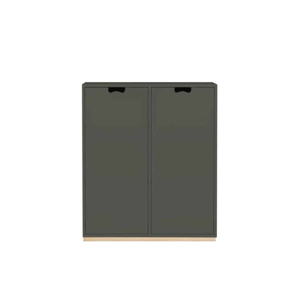 Asplund Armoire Snö E green khaki, base en bouleau, portes opaques, dj.30 cm