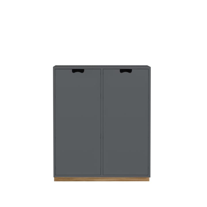 Armoire Snö E - Storm grey, base en chêne, portes opaques, dj.42 cm - Asplund