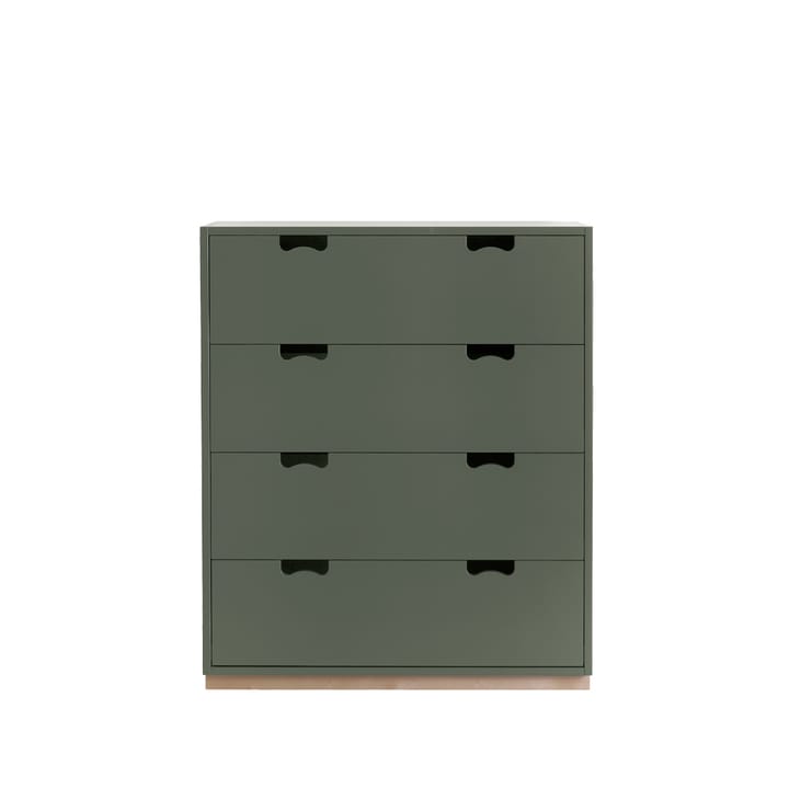 Commode Snö A - green khaki, support en bouleau - Asplund