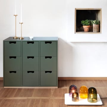 Commode Snö B3 - green khaki, support en chêne - Asplund