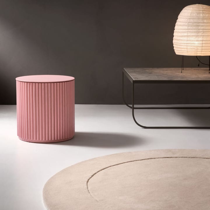 Petit Palais table d'appoint, dusty pink, h42, dessus en marbre carrara Asplund