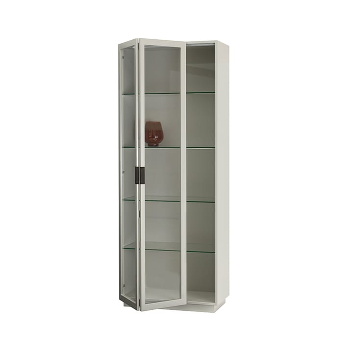 Vitrine Frame XL, light grey, poignée en cuir noir Asplund