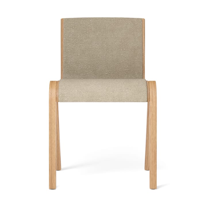 Chaise rembourrée sur le dossier et l'assise Ready, Natural oak-Audo Bouclé 02 Audo Copenhagen