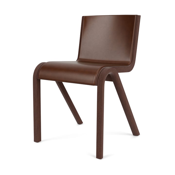 Chaise rembourrée sur le dossier et l'assise Ready, Red oak-Dakar 0329 Brown Audo Copenhagen