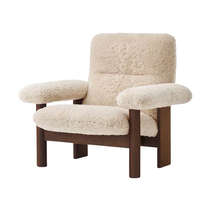 Fauteuil Brasilia, Dark oak-Nature sheepskin curly Audo Copenhagen