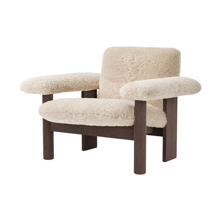 Fauteuil Brasilia low back, Dark oak-Nature sheepskin curly Audo Copenhagen