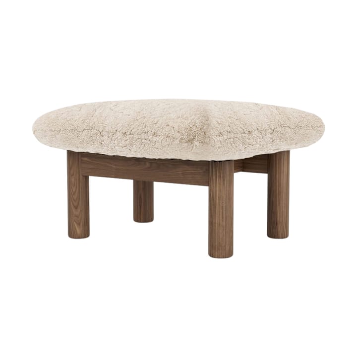 Repose-pieds Brasilia, Walnut-Nature sheepskin curly Audo Copenhagen