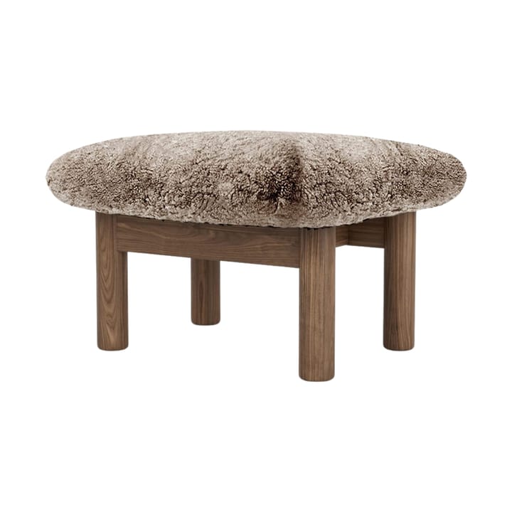 Repose-pieds Brasilia, Walnut-Sahara sheepskin curly Audo Copenhagen