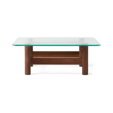 Table basse Brasilia 100x100 cm - Walnut-clear glass - Audo Copenhagen