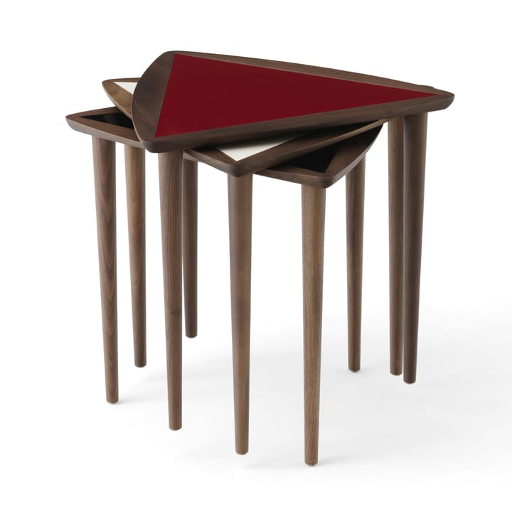 Umanoff nesting side table, Walnut-burgundy Audo Copenhagen