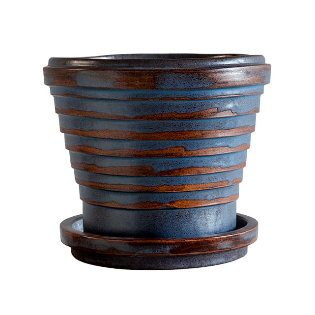 Pot Planet Vintage Metalic Ø25cm, Blue brown Bergs Potter