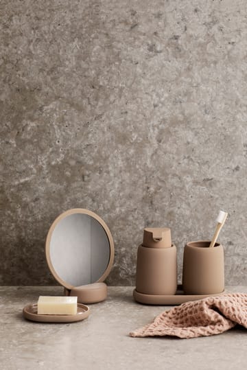 Distributeur de savon Sono en céramique Ø8,5 cm - Marron - blomus