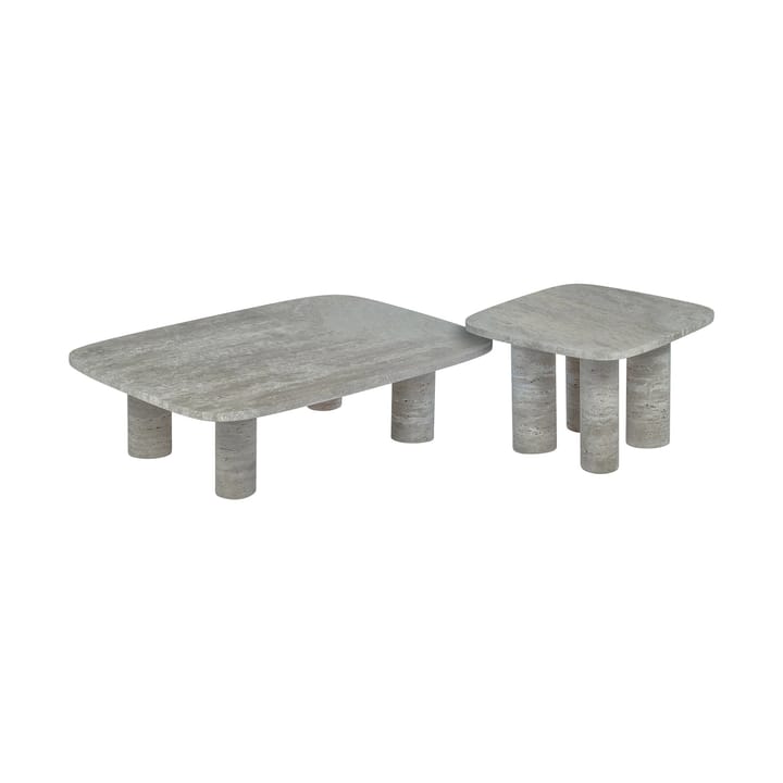 Table d'appoint Volos S 52x52 cm, Silver Travertine blomus