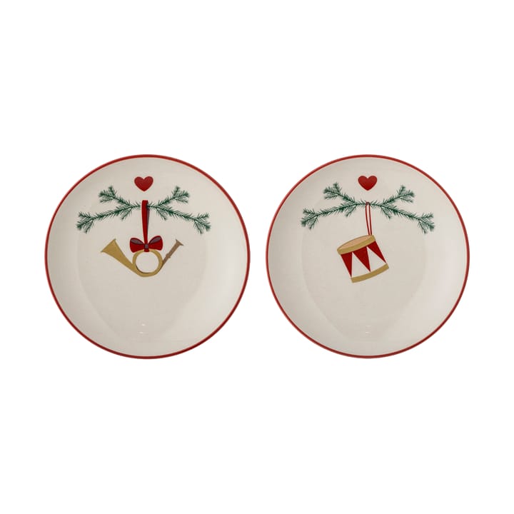 Assiette Yule Ø16 cm lot de 2 - Blanc - Bloomingville