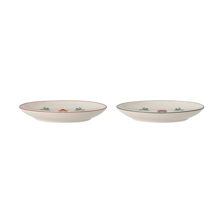 Petite assiette Jolly Ø 16 cm 2 pièces - Blanc-rouge - Bloomingville