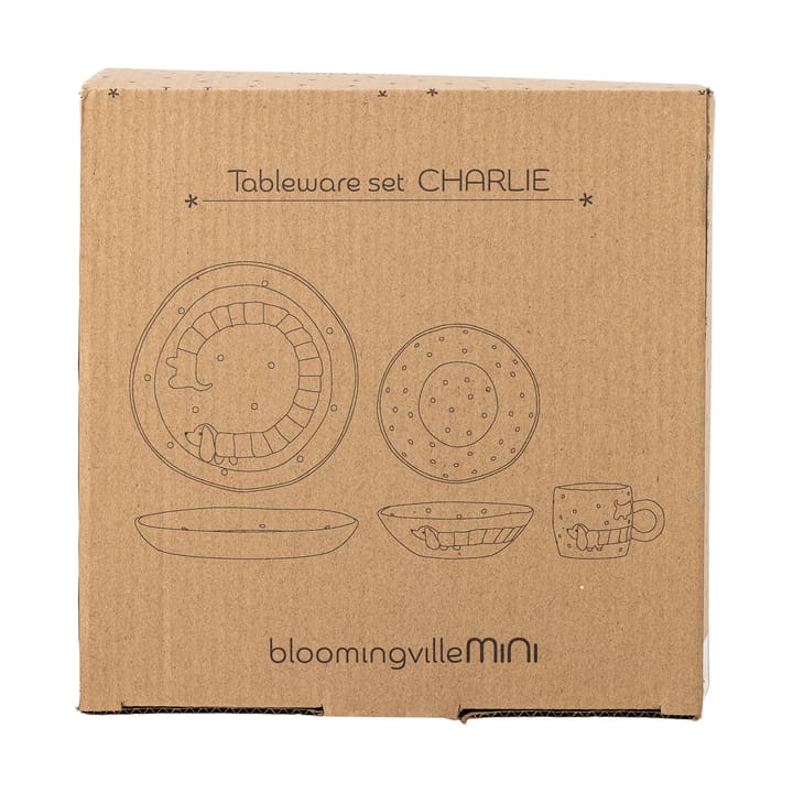 Service de table Charlie Lot de 3, Bleu-blanc Bloomingville