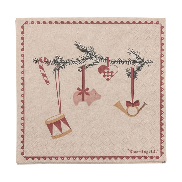 Serviettes en papier Yule 33x33 cm paquet de 20 - Multi - Bloomingville