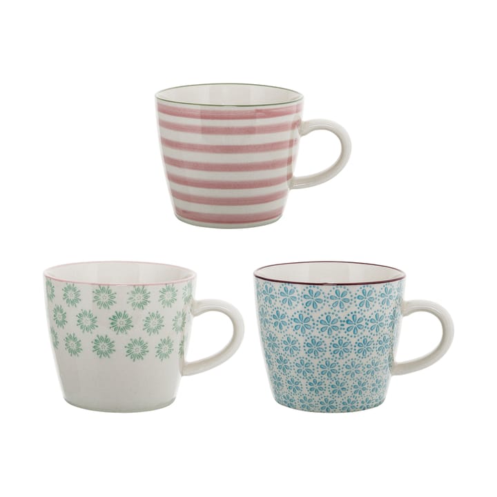 Tasse Patricia 30 cl, 3 pièces - Bleu-multi - Bloomingville