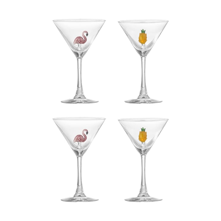 Verre à cocktail Misa 17 cl Lot de 4 - Clear-flamingo, clear-pineapple - Bloomingville