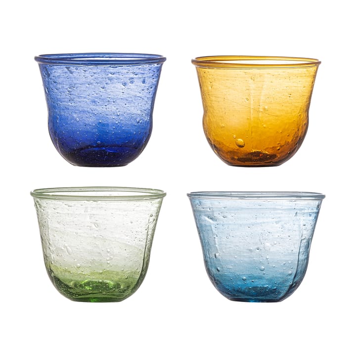 Verre Karu 28 cl Lot de 4 - Bleu-jaune-vert-bleu clair - Bloomingville