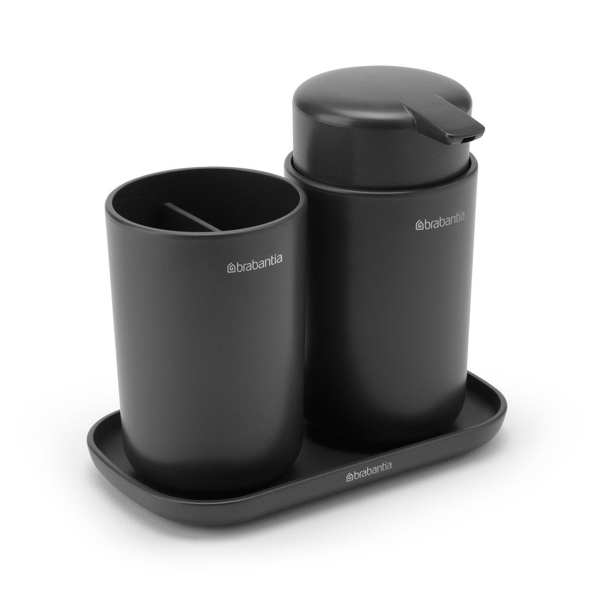 Brabantia Ensemble d"'accessoires pour la salle de bain ReNew 3 pièces Gris foncé