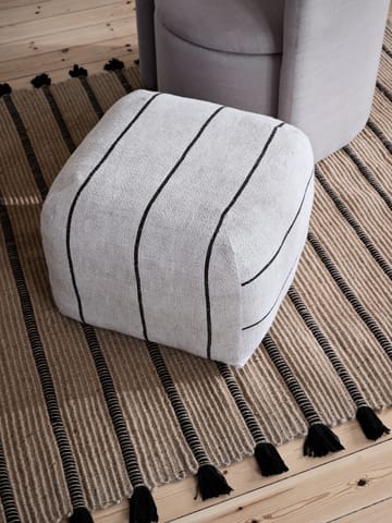 Pouf Sigrid 50x50 cm - Light beige-black - Broste Copenhagen