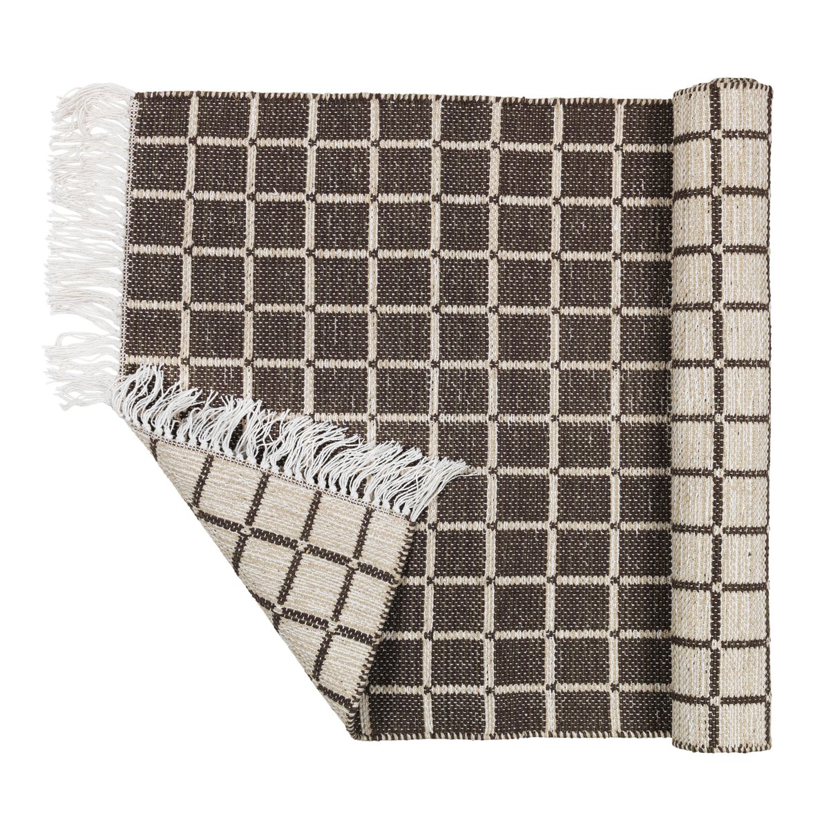 Broste Copenhagen Tapis en coton Henny 140x200 cm Light grey-aubergine