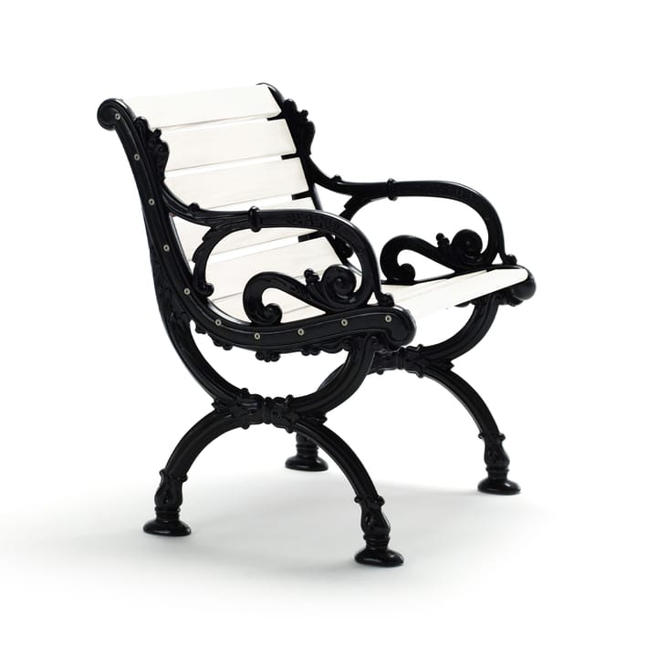 Fauteuil Byarum, Pin laqué blanc, support noir Byarums bruk