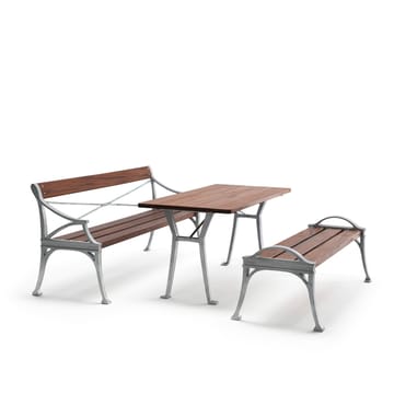 Table Lessebo - Acajou, support en aluminium brut - Byarums bruk