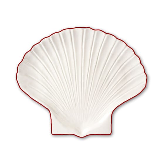 Assiette Shell Line S 13x16 cm - Blanc-rouge - Byon