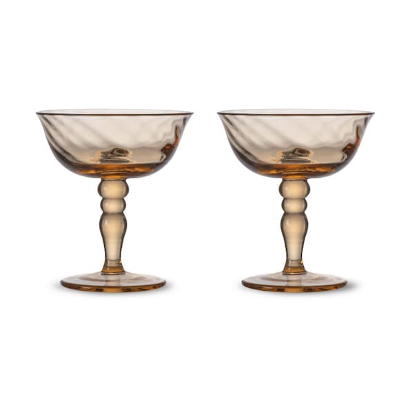 Coupe à champagne italienne Opacity 15 cl lot de 2 - Pêche - Byon