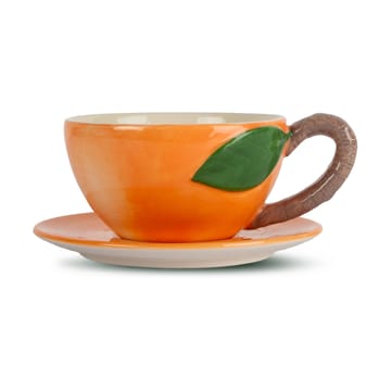 Tasse Peach avec soucoupe - Orange - Byon