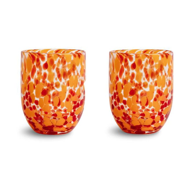 Verres Messy 30 cl lot de 2, Rouge-orange Byon