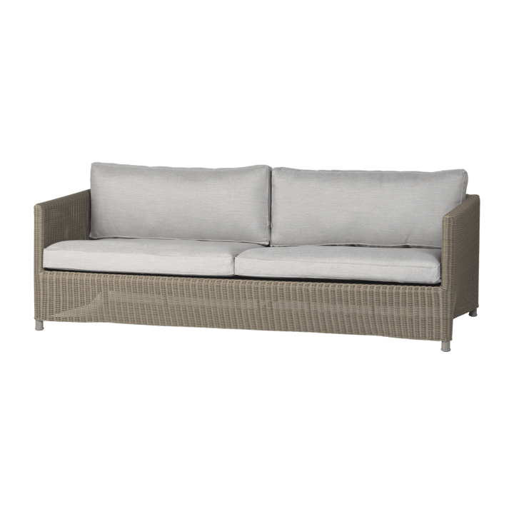 Canapé Diamond 3 places - Natural, caneline natté light grey - Cane-line