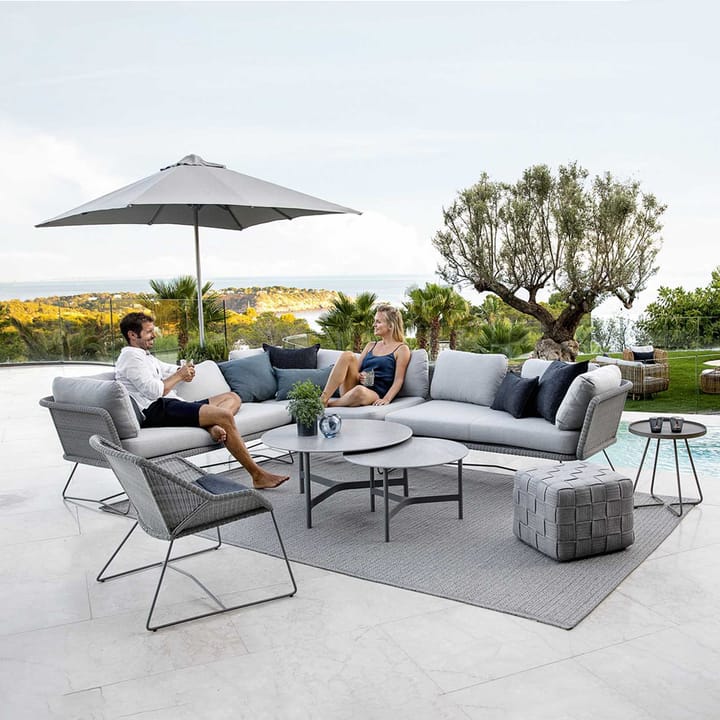 Canapé modulaire Horizon, Cane-Line Natté Light grey, gauche Cane-line