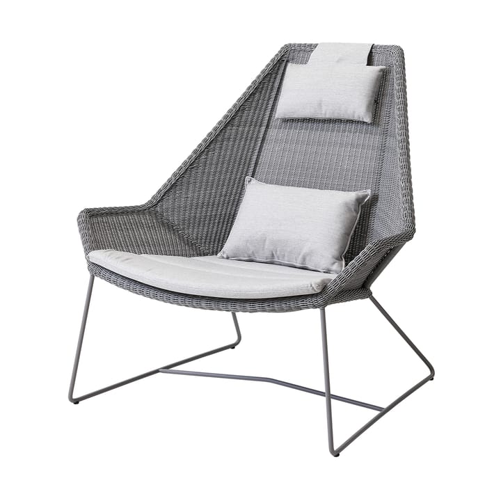 Coussins pour fauteuil lounge Breeze dossier haut, Cane-line Natté light grey Cane-line