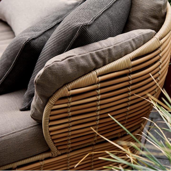 Fauteuil lounge Basket, Natural, incl. coussins taupe Cane-line