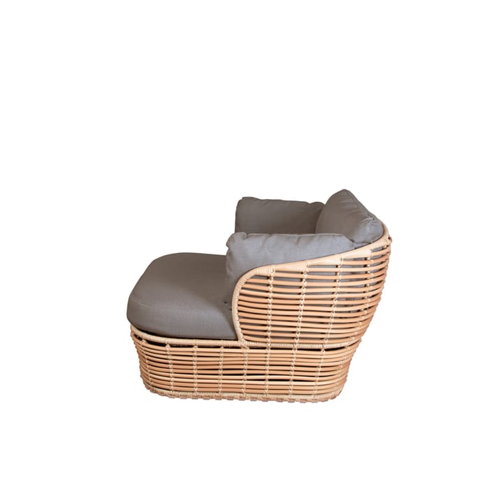 Fauteuil lounge Basket, Natural, incl. coussins taupe Cane-line