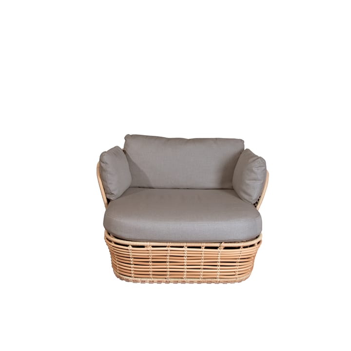 Fauteuil lounge Basket, Natural, incl. coussins taupe Cane-line