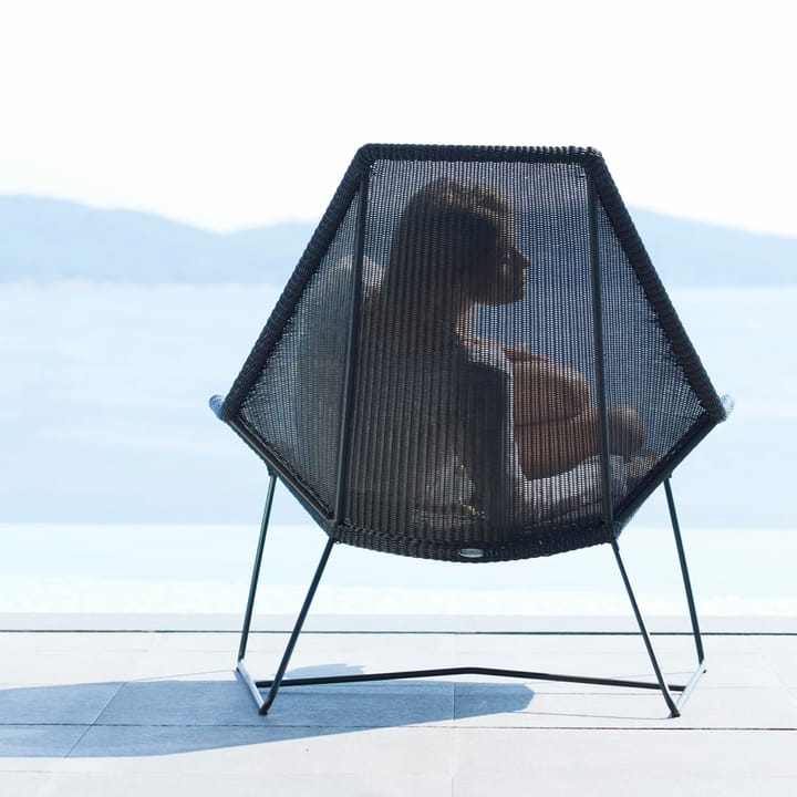 Fauteuil lounge Breeze weave haut dossier, Black Cane-line