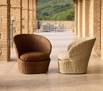 Fauteuil lounge Coast swivel - Sand (Flat Weave) - Cane-line