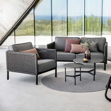 Fauteuil lounge Encore - Cane-Line airtouch lava grey/dark grey, incl. coussins - Cane-line