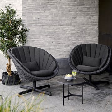 Fauteuil pivotant Peacock - Dark grey, pieds en aluminium - Cane-line