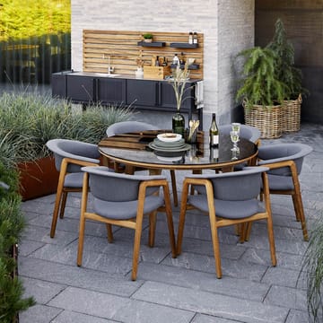 Table à manger Aspect ronde - Fossil grey-teak - Cane-line