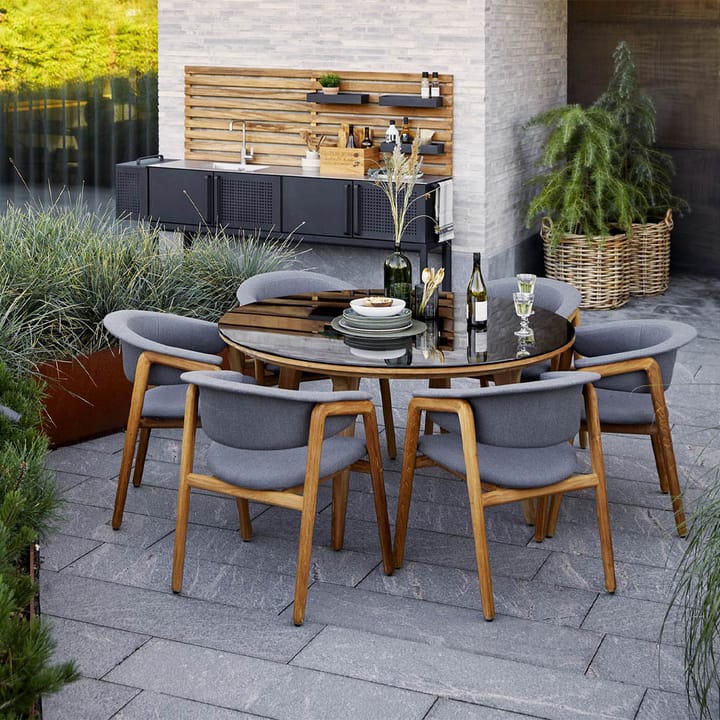 Table à manger Aspect ronde, Fossil grey-teak Cane-line